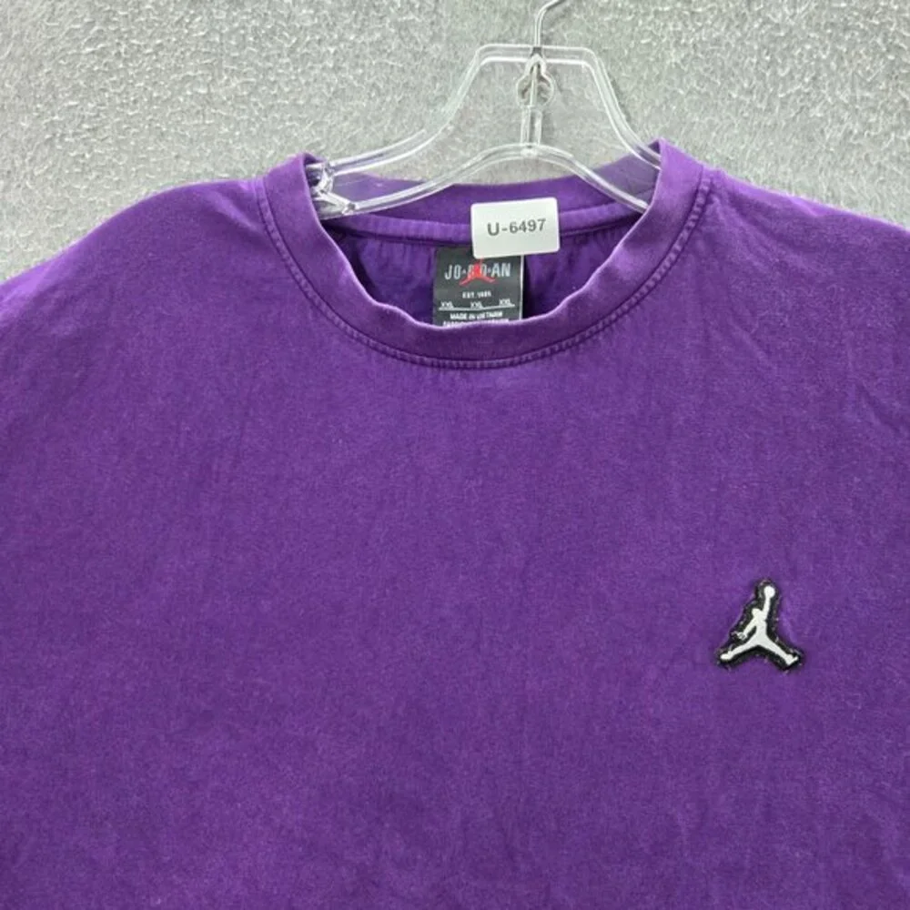 Air Jordan Men Shirt 2XL Purple Y2K Logo Jumpman Patch‎ Short Sleeve Tee